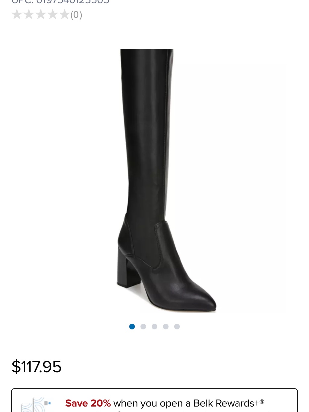 Franco Sarto Black Knee-High Block Heel Boots
